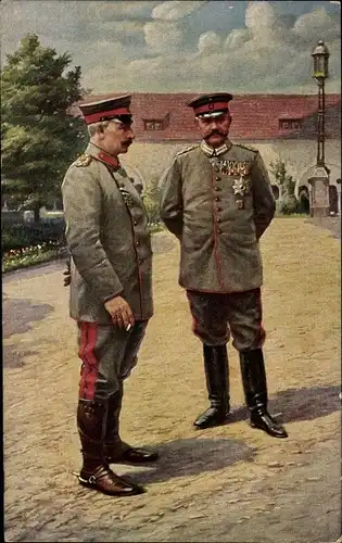 Ak Kaiser Wilhelm II., Generalfeldmarschall Paul von Hindenburg, Schloss zu Posen, 1915