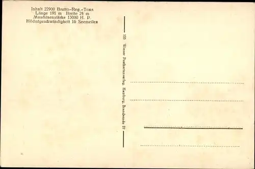 Ak Passagierdampfer Albert Ballin, HAPAG