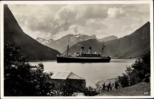 Ak Norwegen, Passagierschiff MS Monte Olivia, HSDG, Hardangerfjord