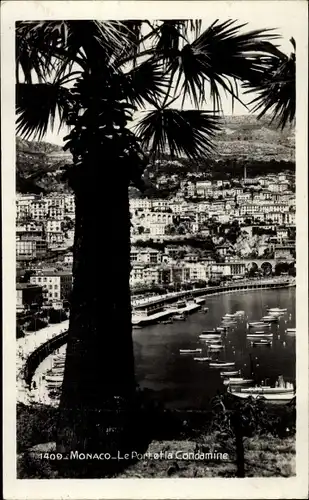 Ak Monaco, Le Port et la Condamine, Hafen, Palme