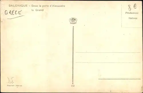 Ak Thessaloniki Griechenland, Torbogen von Alexander dem Großen, Französischer Soldat, Fuhrwerk