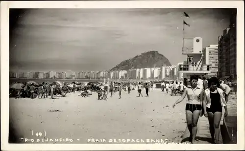 Ak Rio de Janeiro Brasilien, Praia de Copacabana