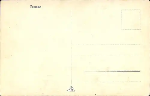 Ak Tromso Norwegen, Totalansicht des Ortes vom Meer