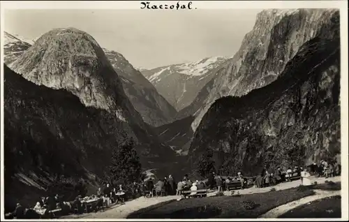 Ak Stalheim Norwegen, Hotel, Aussicht ins Nærødal