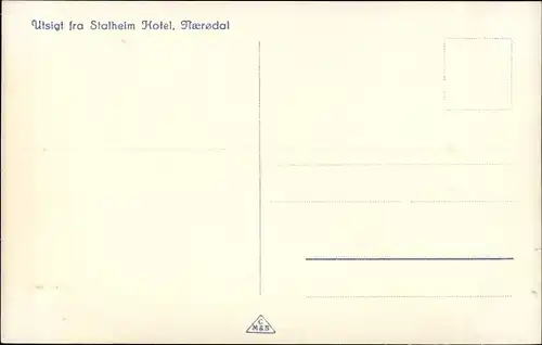 Ak Stalheim Norwegen, Hotel, Aussicht ins Nærødal