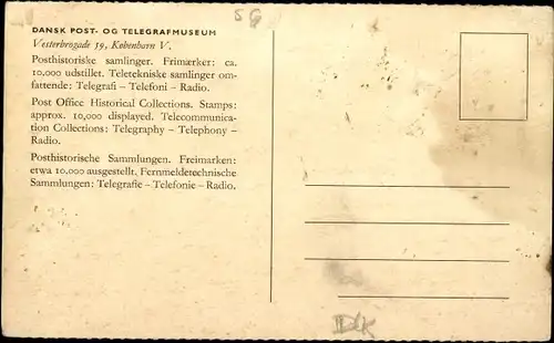 Ak København Kopenhagen Dänemark, Dansk Post- og Telegrafmuseum