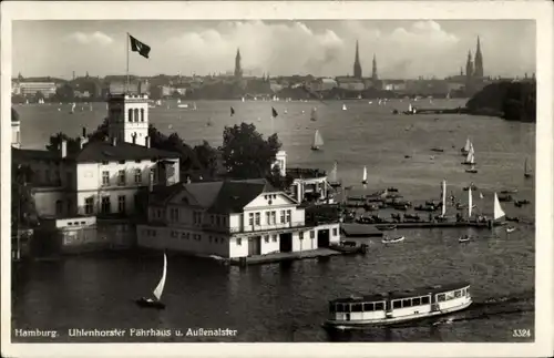 Ak Hamburg Nord Uhlenhorst, Uhlenhorster Fährhaus, Außenalster