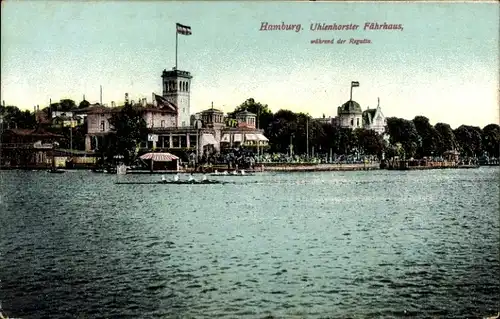 Ak Hamburg Nord Uhlenhorst, Uhlenhorster Fährhaus, während der Regatta