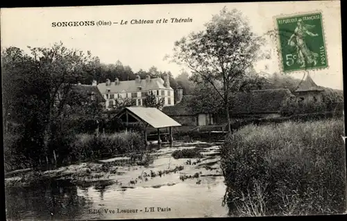 Ak Oise de Songeon, Château und Thérain