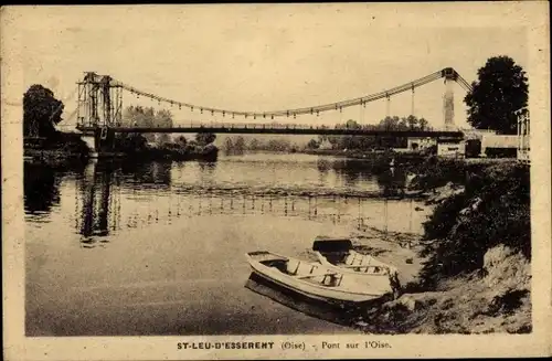 Ak Saint Leu d'Esserent Oise, Pont