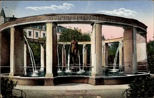 Ak Karlsruhe in Baden, Billing-Brunnen, die schöne Stephanie