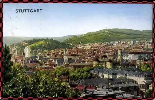 Ak Stuttgart in Baden Württemberg, Totalansicht der Stadt