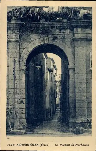 Ak Sommières Gard, Le Portail de Narbonne