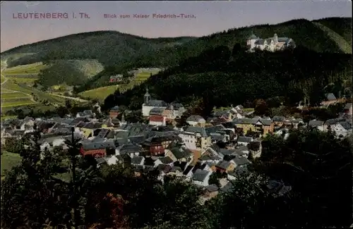 Ak Leutenberg in Thüringen, Blick vom Kaiser Friedrich Turm auf den Ort mit Umgebung