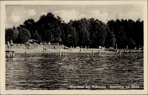 Ak Biesenthal in der Mark, bei Berlin, Strandbad, Wukensee, Badegäste