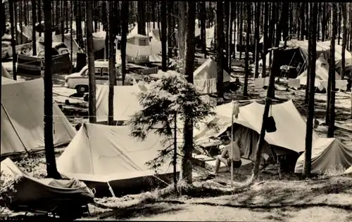 Ak Bakenberg Dranske auf Rügen, Zeltplatz