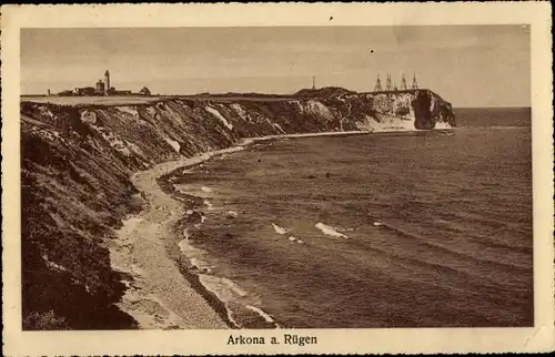 Ak Arkona Putgarten auf Rügen, Panorama, Leuchtturm