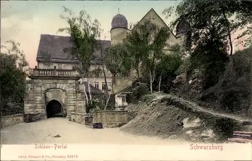 Ak Schwarzburg in Thüringen, Schloss-Portal