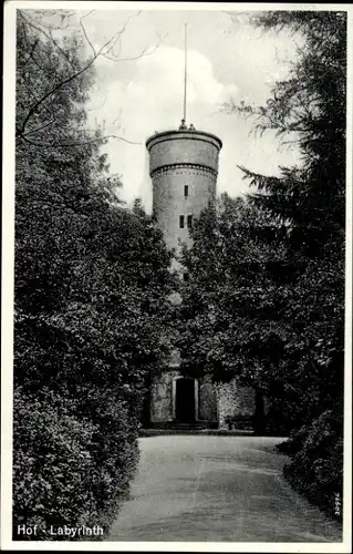 Ak Hof an der Saale Oberfranken Bayern, Labyrinth, Turm