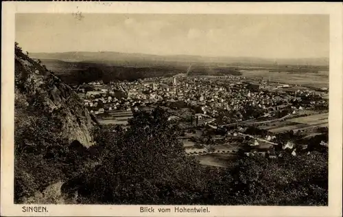 Ak Singen Hohentwiel Baden Württemberg, Totalansicht, Blick vom Hohentwiel