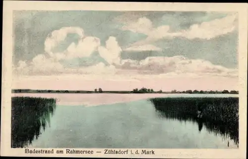 Ak Zühlsdorf Mühlenbecker Land Oberhavel, Rahmersee, Badestrand