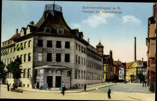 Ak Schwenningen am Neckar, Postamt, Bahnhofstraße