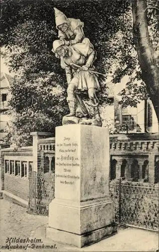 Ak Hildesheim in Niedersachsen, Huckauf Denkmal, Huckup