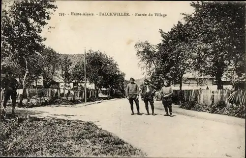 Ak Falckwiller Elsaß Haut Rhin, Entrée de Village