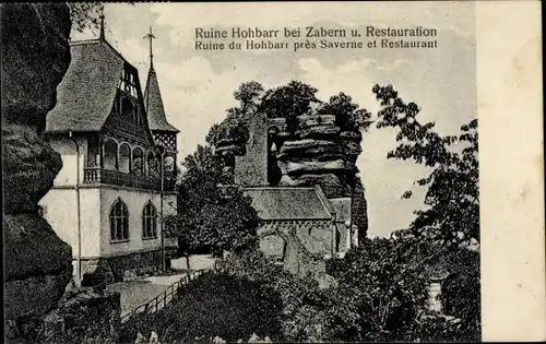 Ak Saverne Zabern Alsace Bas Rhin, Château du Haut-Barr, Château de Hohbarr, Restaurant