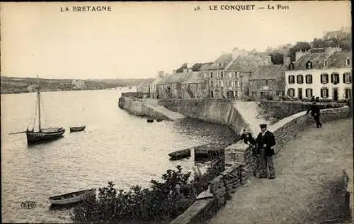 Ak Le Conquet Finistère, Hafen