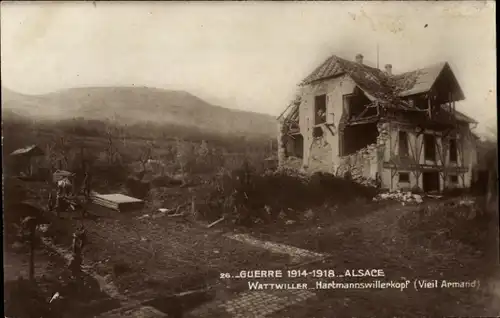 Ak Wattwiller Wattweiler Elsass Haut Rhin, Hartmannswillerkopf, 1. Wk