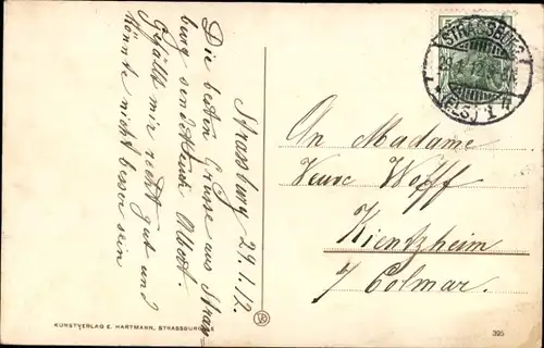 Ak Strasbourg Straßburg Elsass Bas Rhin, Kaiserplatz