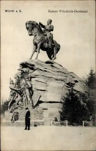 Ak Wœrth sur Sauer Woerth Wörth an der Sauer Elsass Bas Rhin, Kaiser Friedrich Denkmal