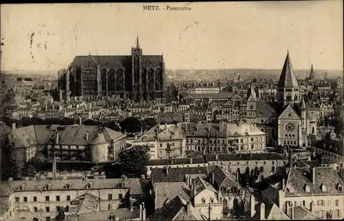 Ak Metz Moselle, Panorama, Kathedrale