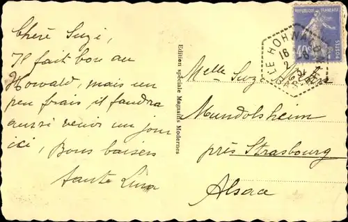 Ak Le Hohwald Elsass Bas Rhin, Champ du Feu