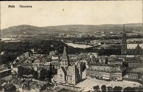 Ak Metz Moselle, Panorama, Kathedrale