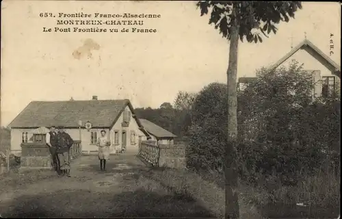 Ak Montreux Château Territoire de Belfort, Grenzbrücke, französisch-elsässische Grenze