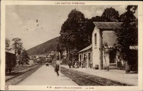 Ak Saint Pe de Bigorre Hautes Pyrénées, Bahnhof