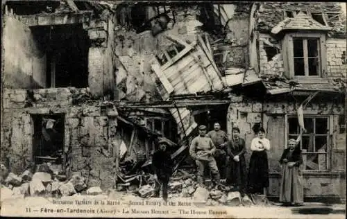 Ak Fère en Tardenois Aisne, La Maison Bonnet, Kriegszerstörungen, I.WK