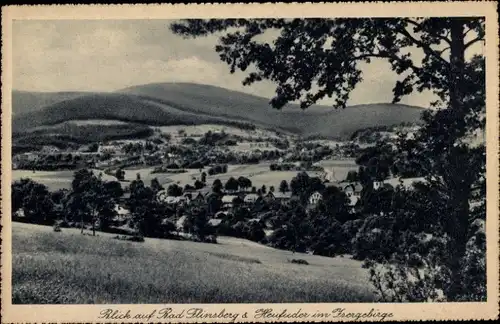 Ak Świeradów Zdrój Bad Flinsberg Schlesien, Panorama, Heufuder im Isergebirge