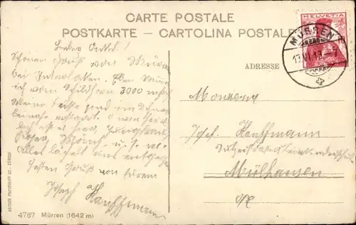 Ak Mürren Kanton Bern Schweiz, Breithorn, Großhorn