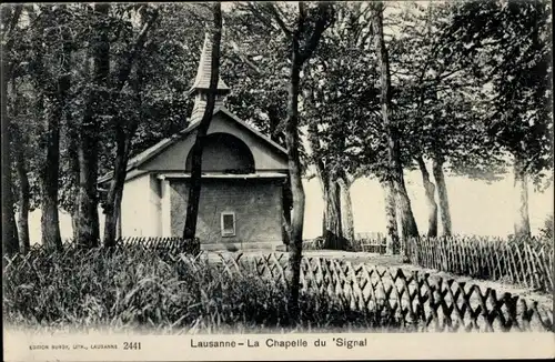 Ak Lausanne Kt. Waadt Schweiz, vue de la Chapelle du Signal