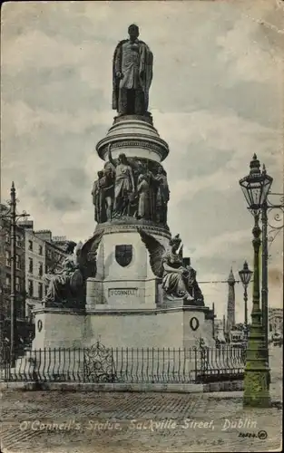 Ak Dublin Irland, O'Connell's Statue, Sackville Street