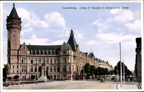 Ak Luxemburg Luxembourg, Caisse d'Epargne, Avenue de la Liberte