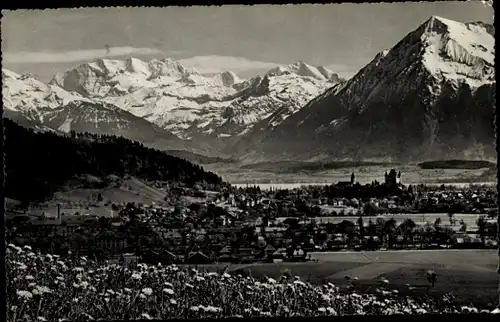 Ak Thun Kanton Bern Schweiz, Glockental, Blümlisalp, Niesen