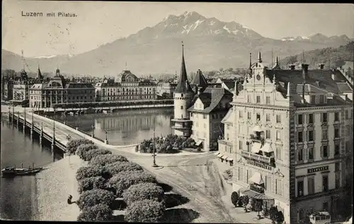 Ak Luzern Stadt Schweiz, Panorama, Pilatus