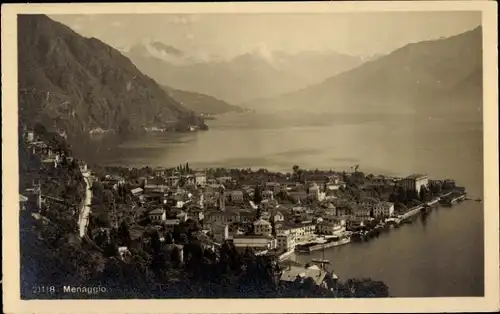 Ak Menaggio Lago di Como Lombardia, Panorama, Ort am See