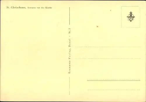 Ak Bettingen Kanton Basel Stadt, Berg Sankt Chrischona, Terrasse vor der Kirche