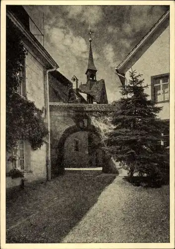 Ak Bettingen Kanton Basel Stadt, Berg Sankt Chrischona, Ost-Tor bei der Kirche