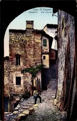 Ak Gandria Lago di Lugano Tessin Schweiz, Un vicolo